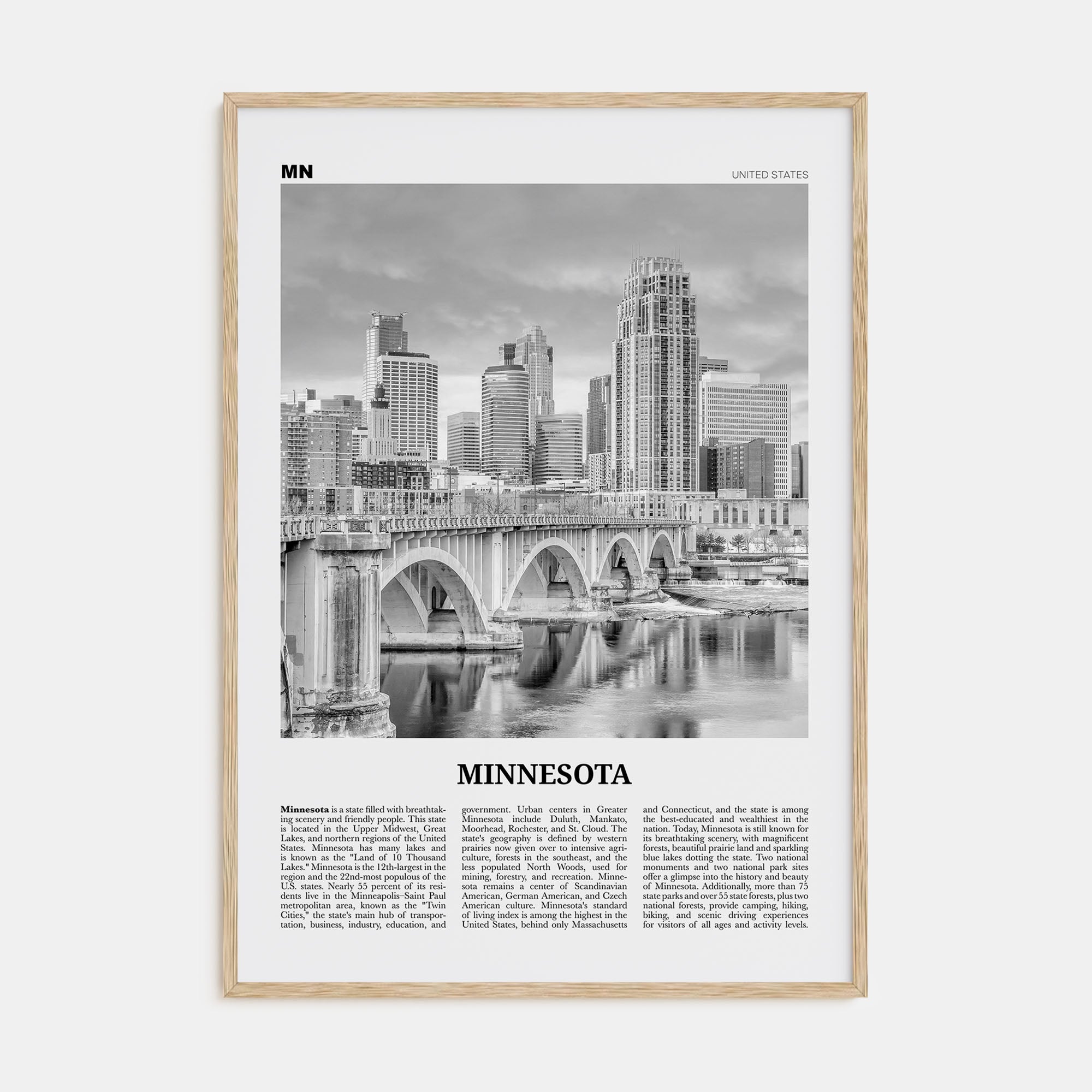 Minnesota Travel B&W No 2 Poster