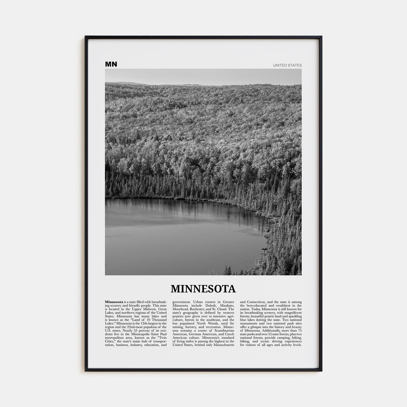 Minnesota Travel B&W No 3 Poster