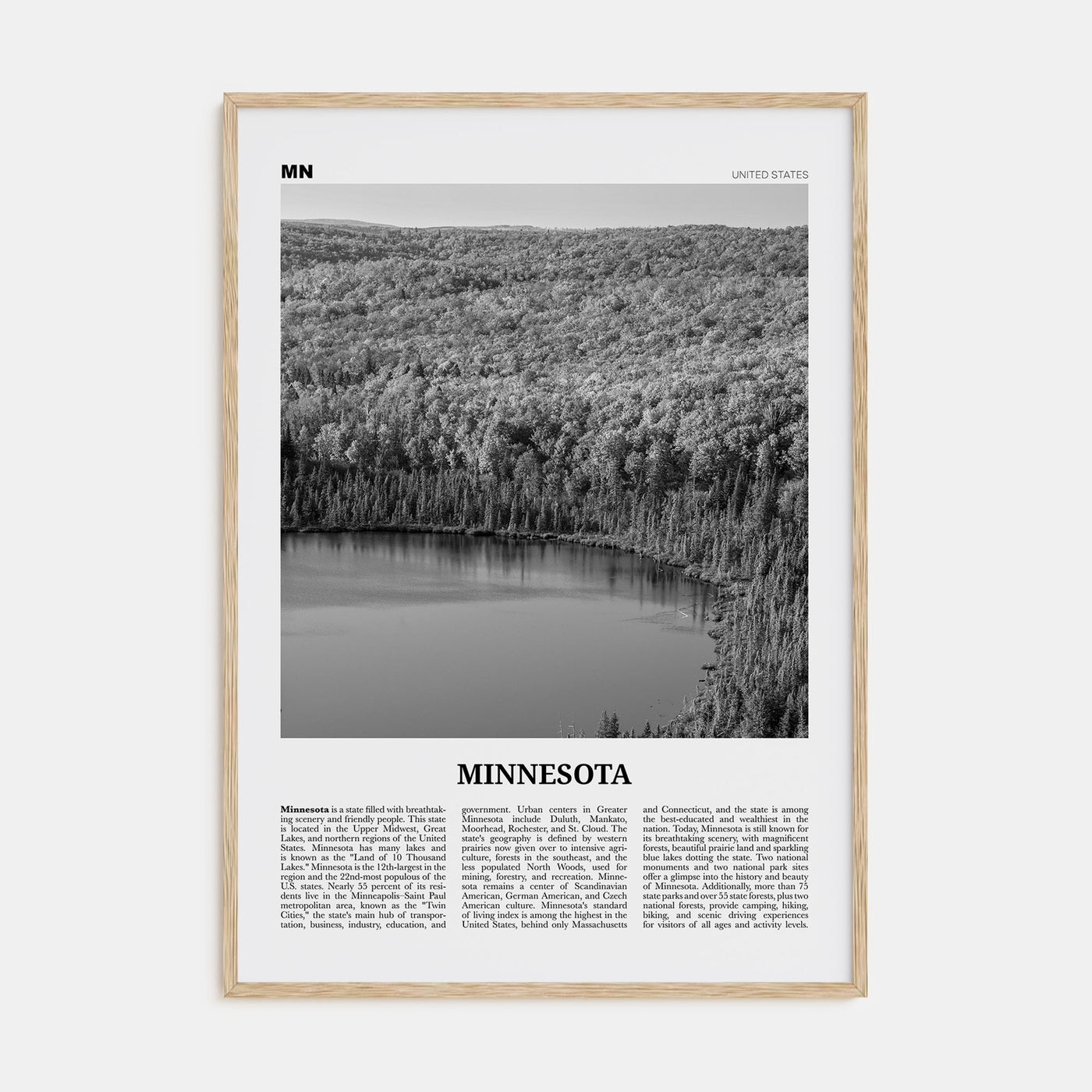 Minnesota Travel B&W No 3 Poster