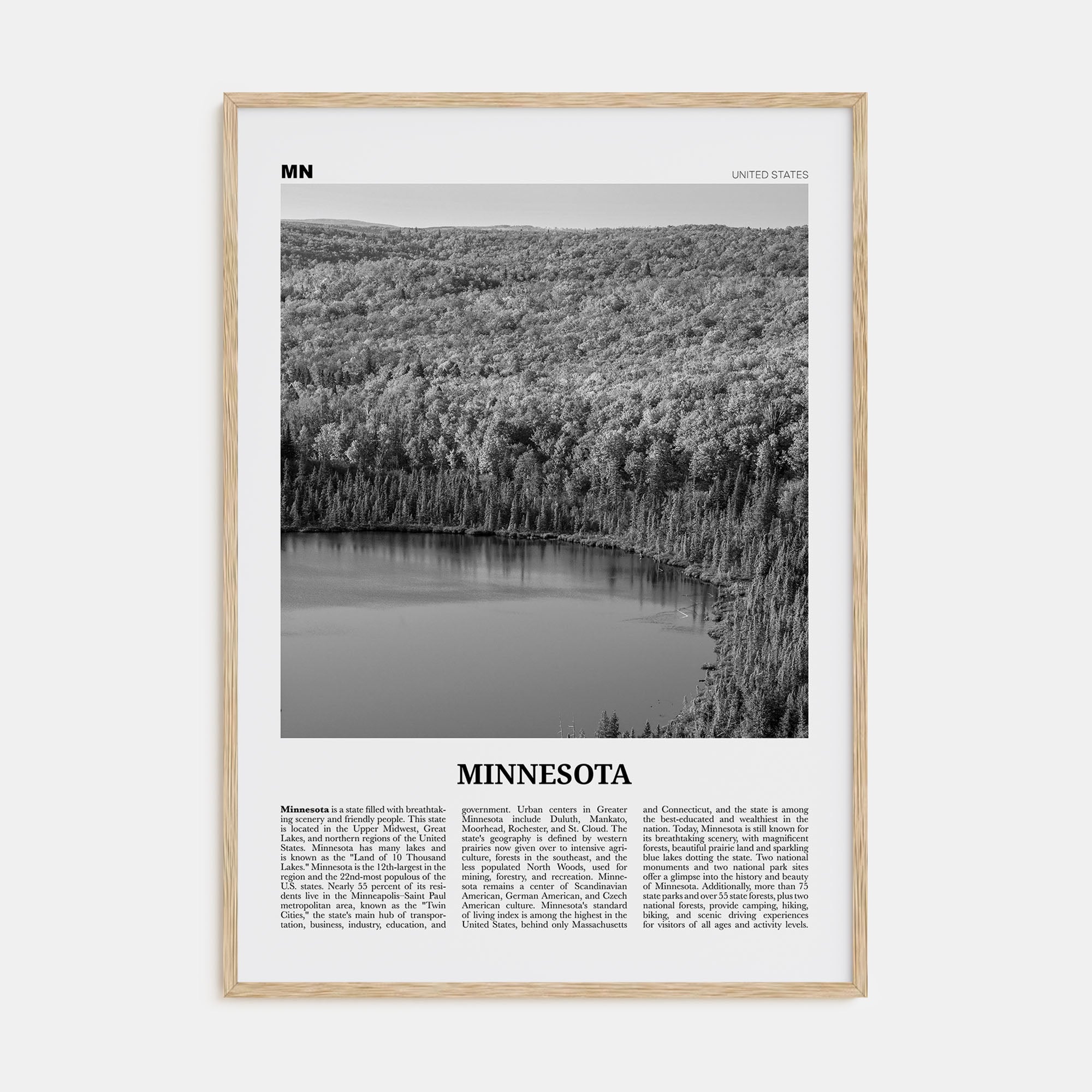 Minnesota Travel B&W No 3 Poster
