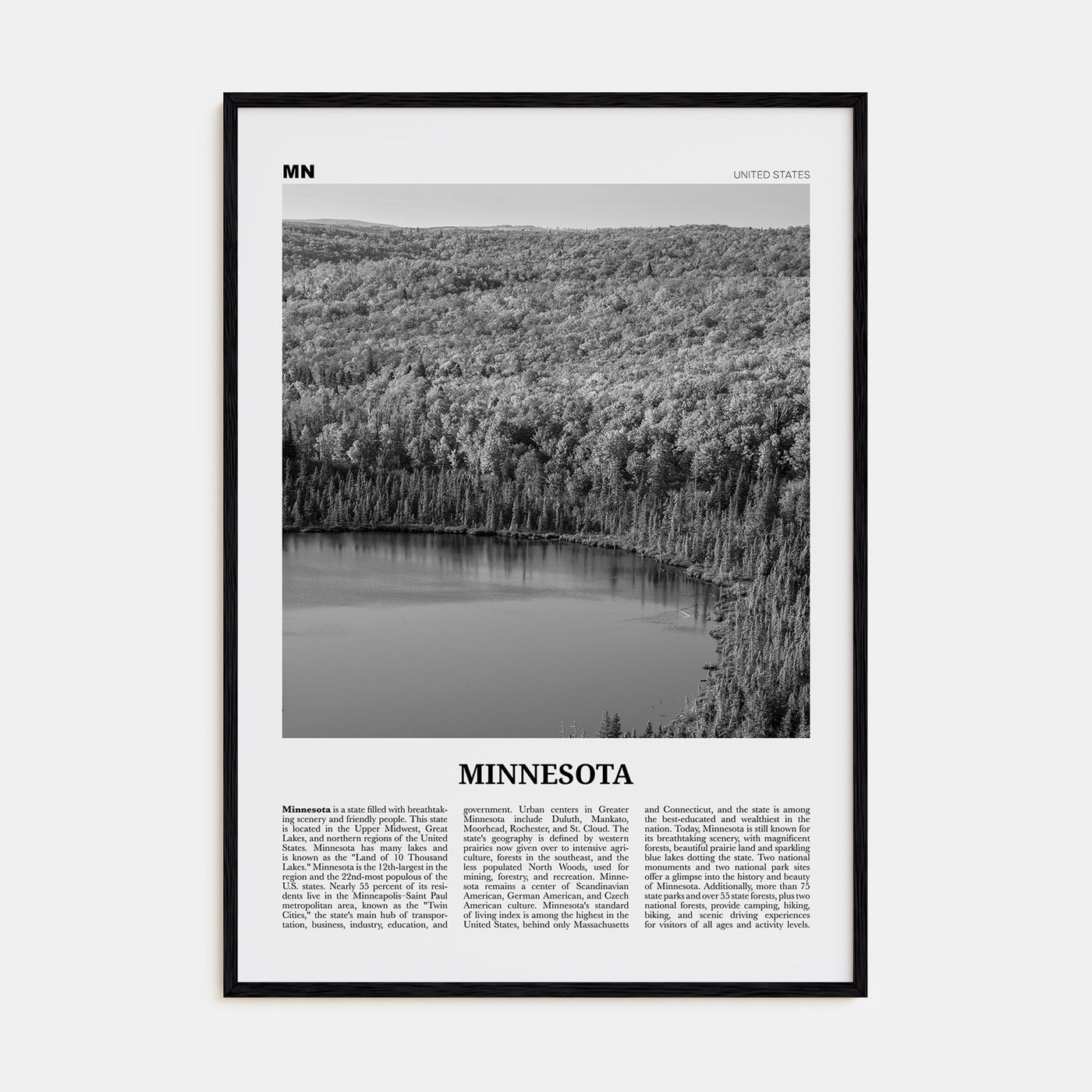 Minnesota Travel B&W No 3 Poster