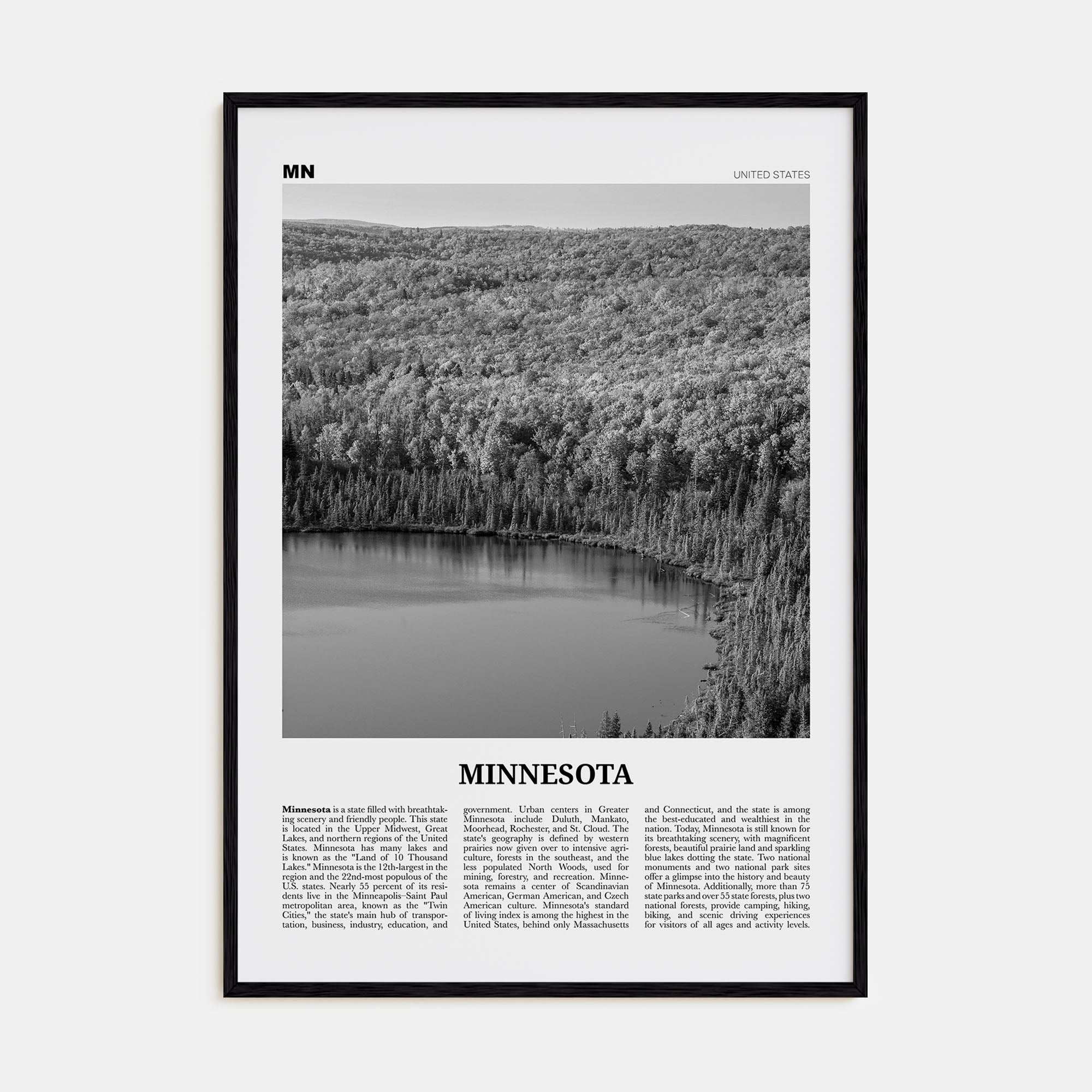Minnesota Travel B&W No 3 Poster