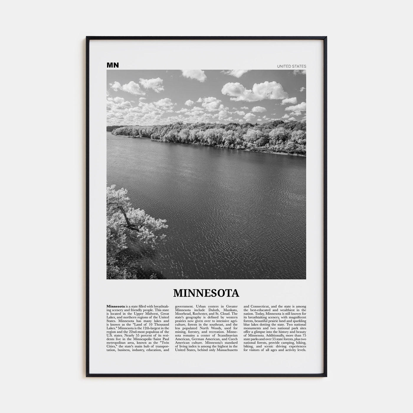 Minnesota Travel B&W No 4 Poster