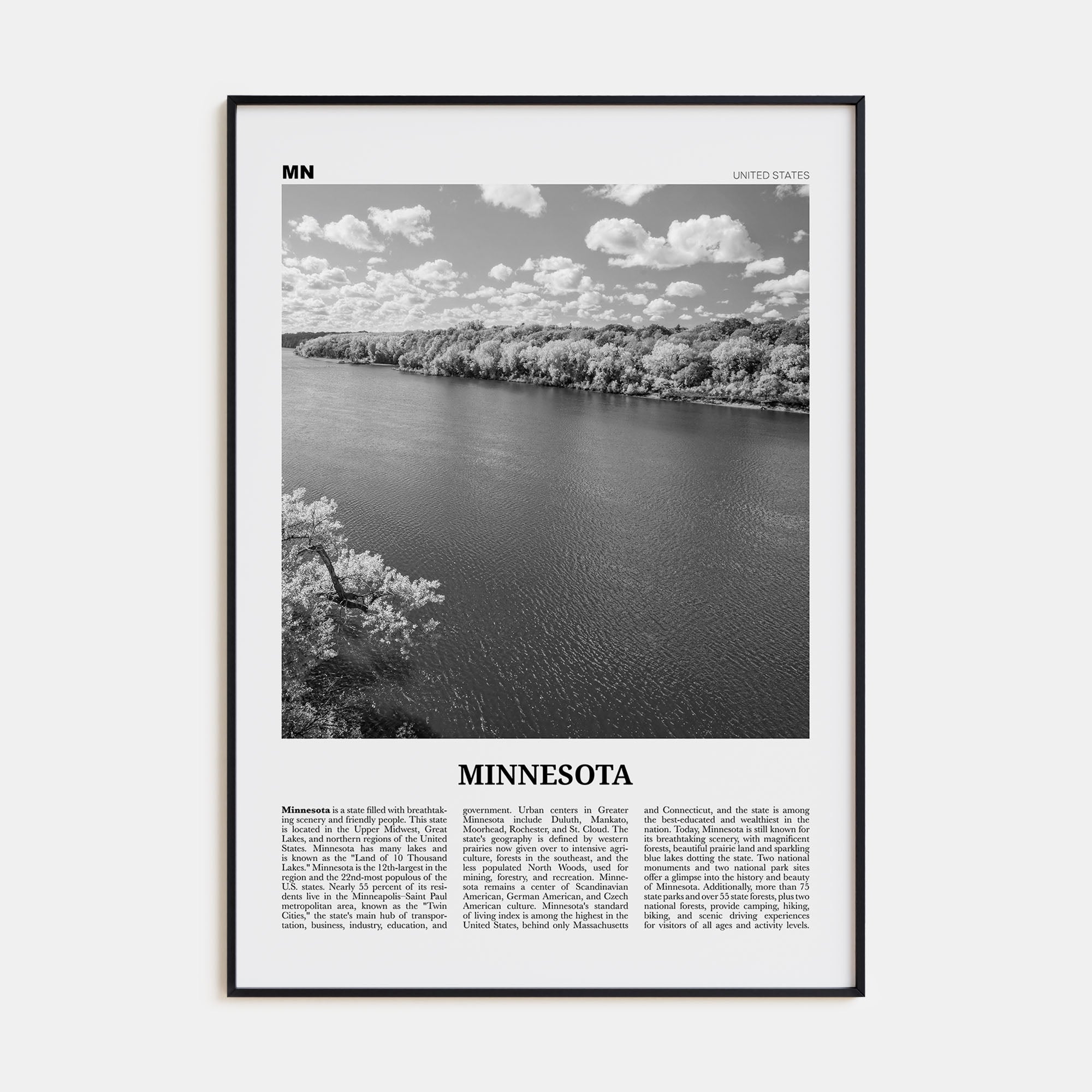 Minnesota Travel B&W No 4 Poster