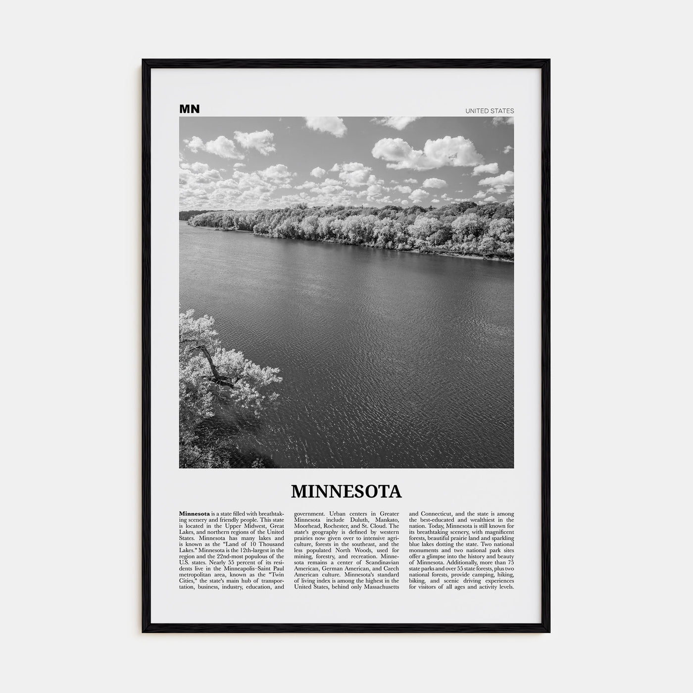 Minnesota Travel B&W No 4 Poster