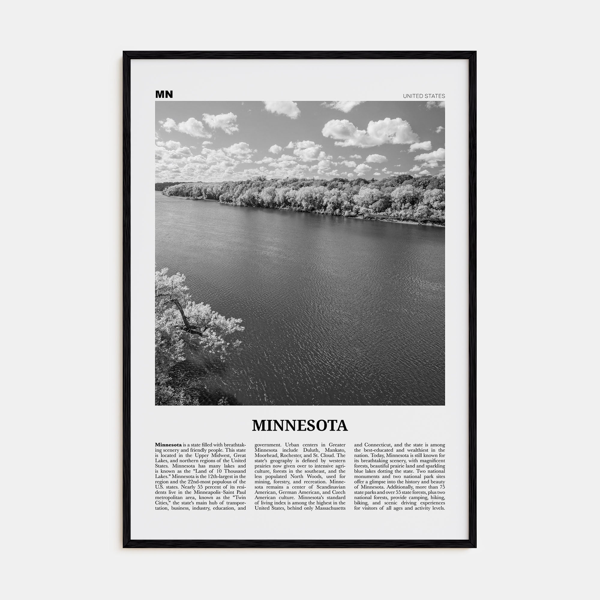 Minnesota Travel B&W No 4 Poster