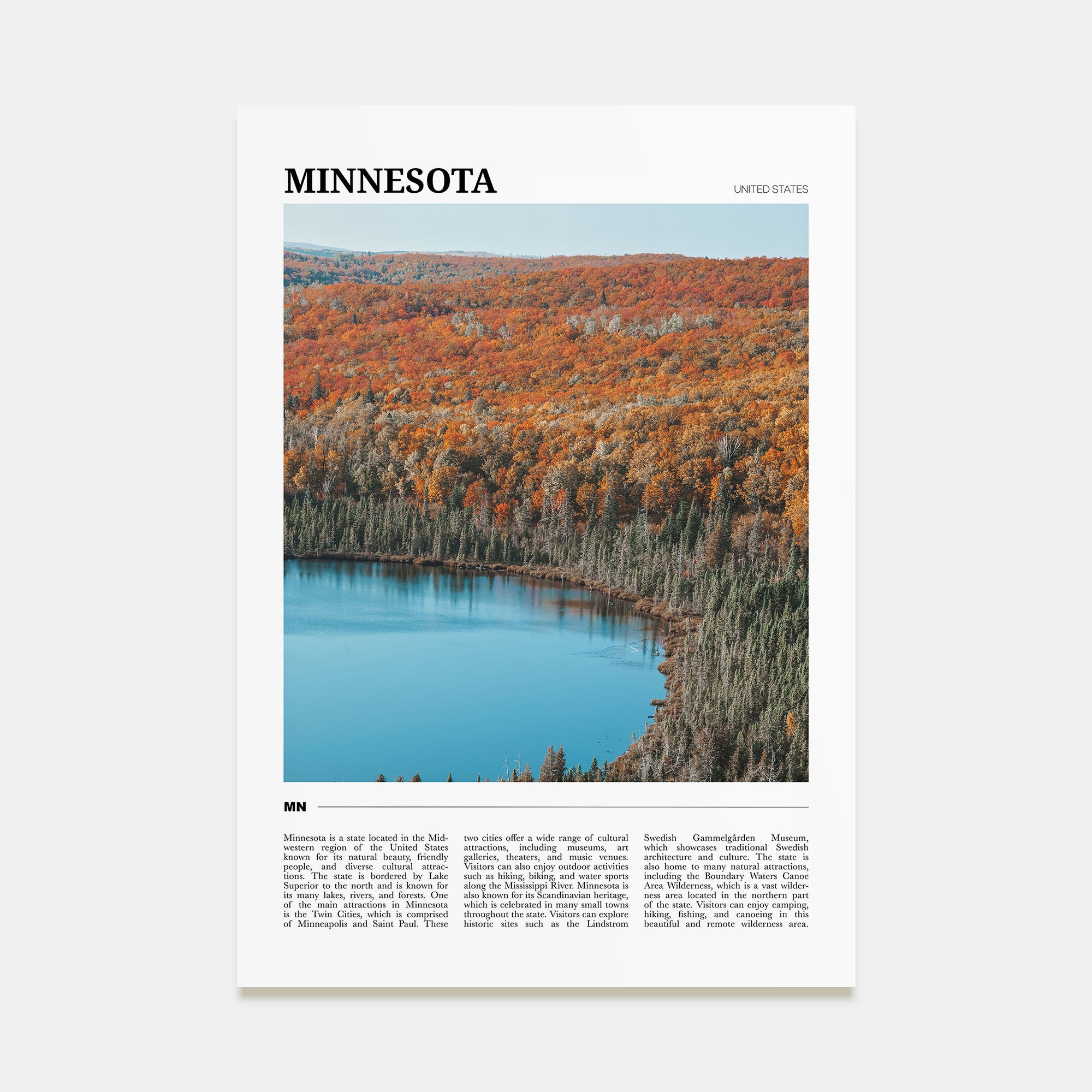 Minnesota Travel Color No 2 Poster