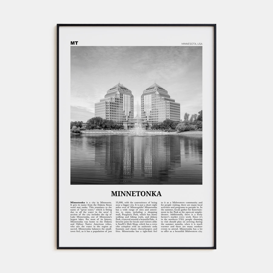 Minnetonka Travel B&W Poster