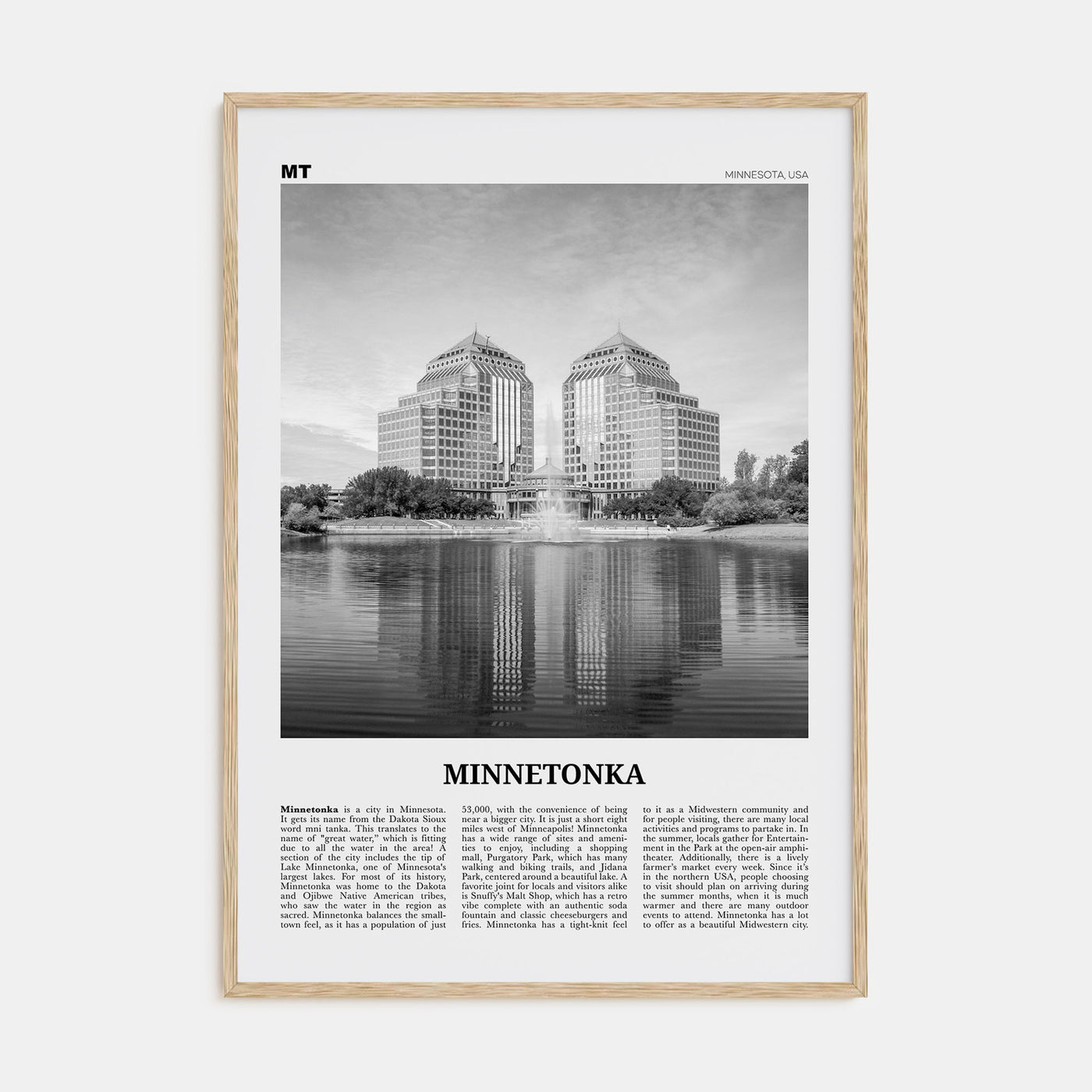 Minnetonka Travel B&W Poster
