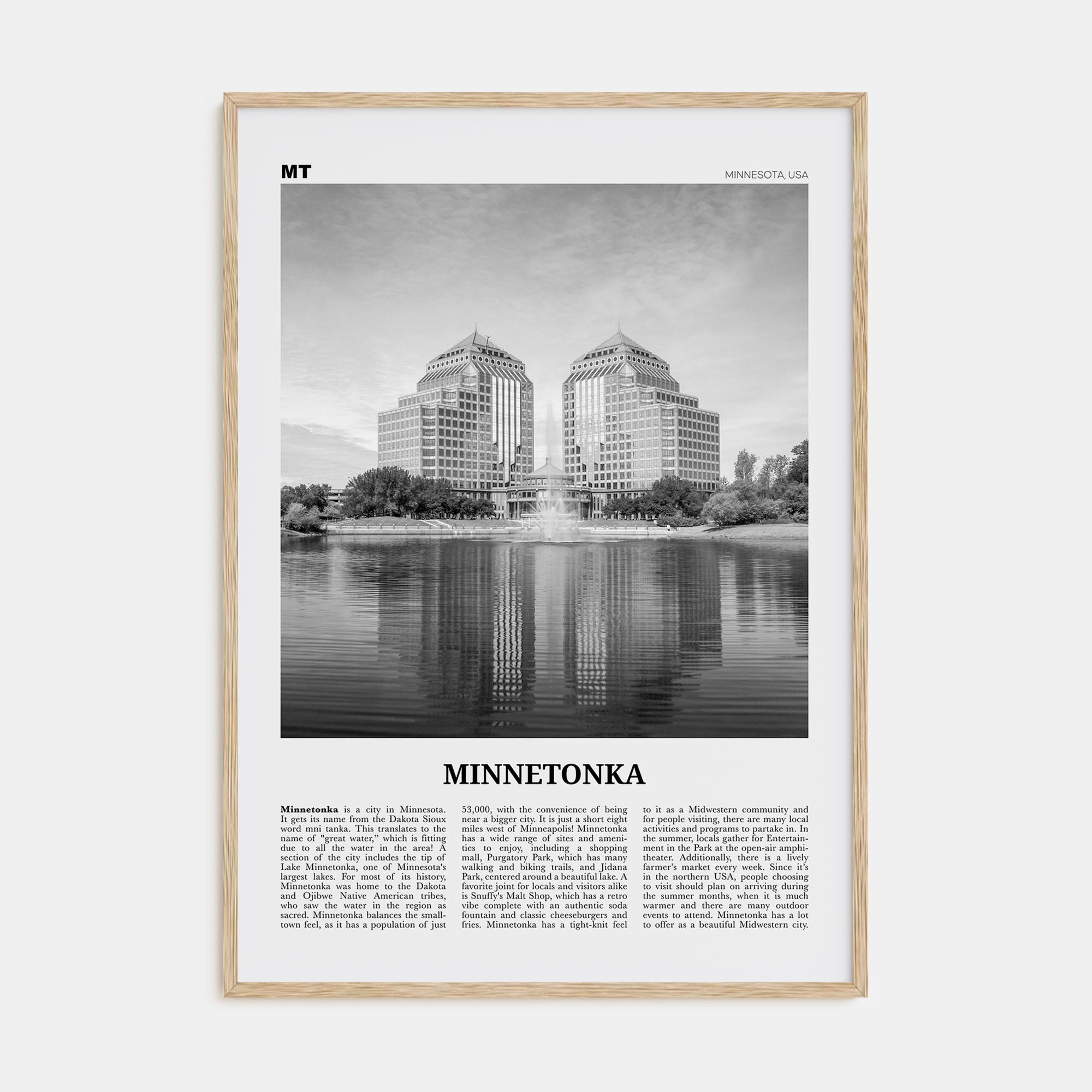 Minnetonka Travel B&W Poster