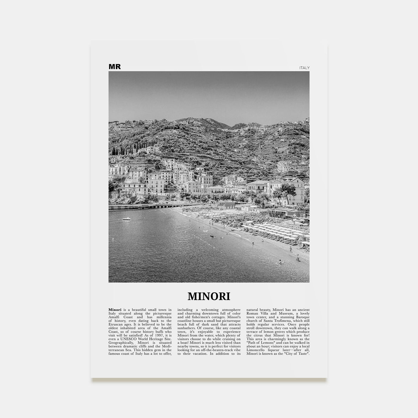 Minori Travel B&W Poster