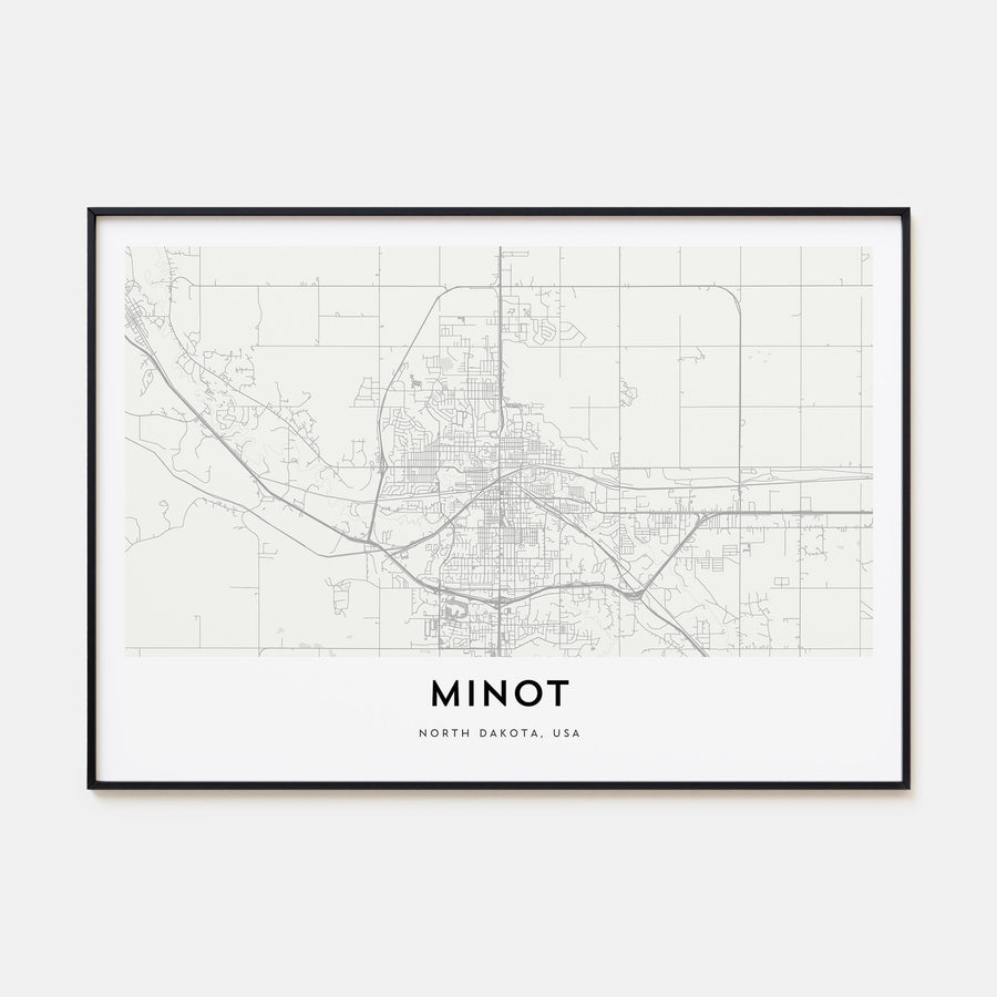 Minot Map Landscape Poster