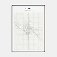 Minot Map Portrait Poster