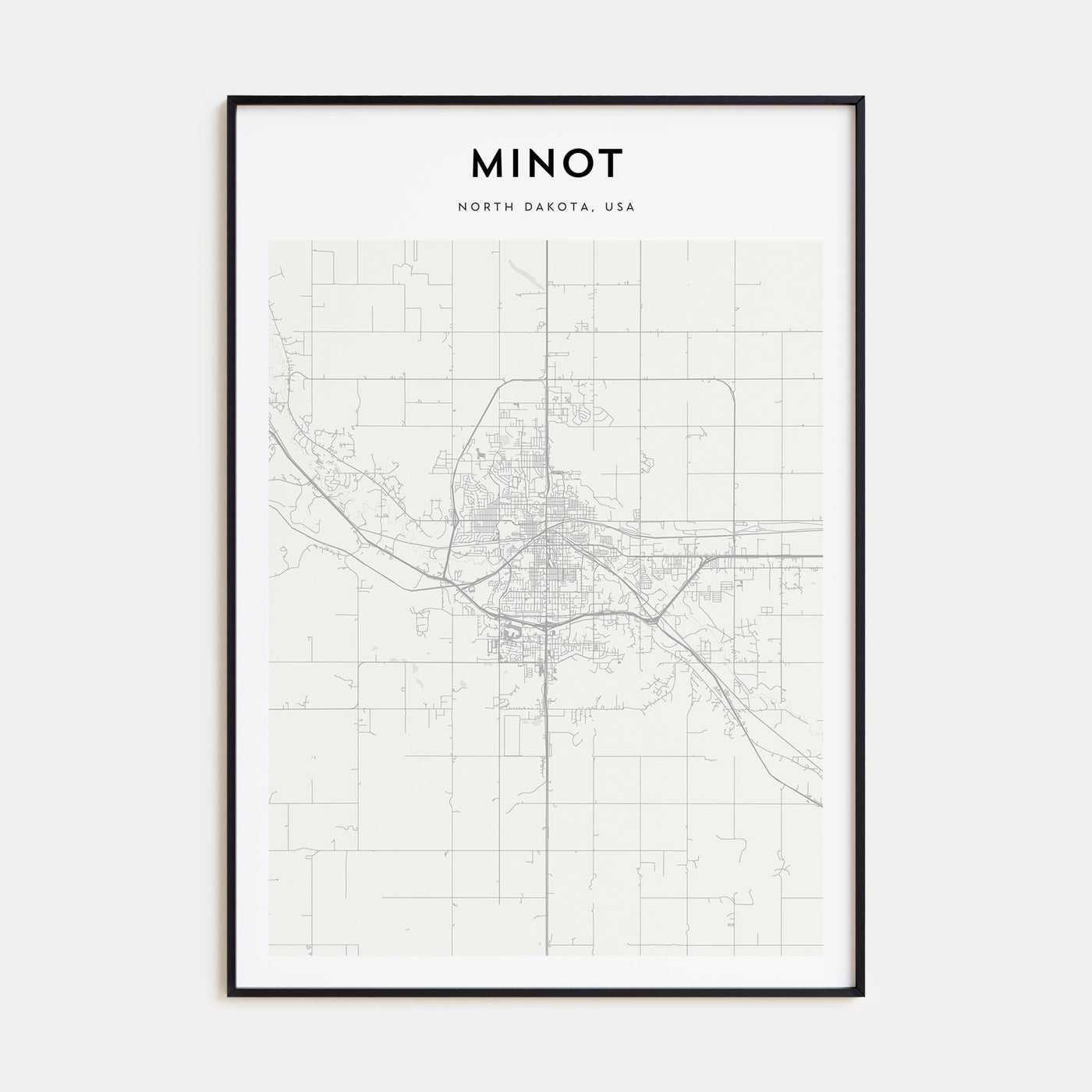 Minot Map Portrait Poster