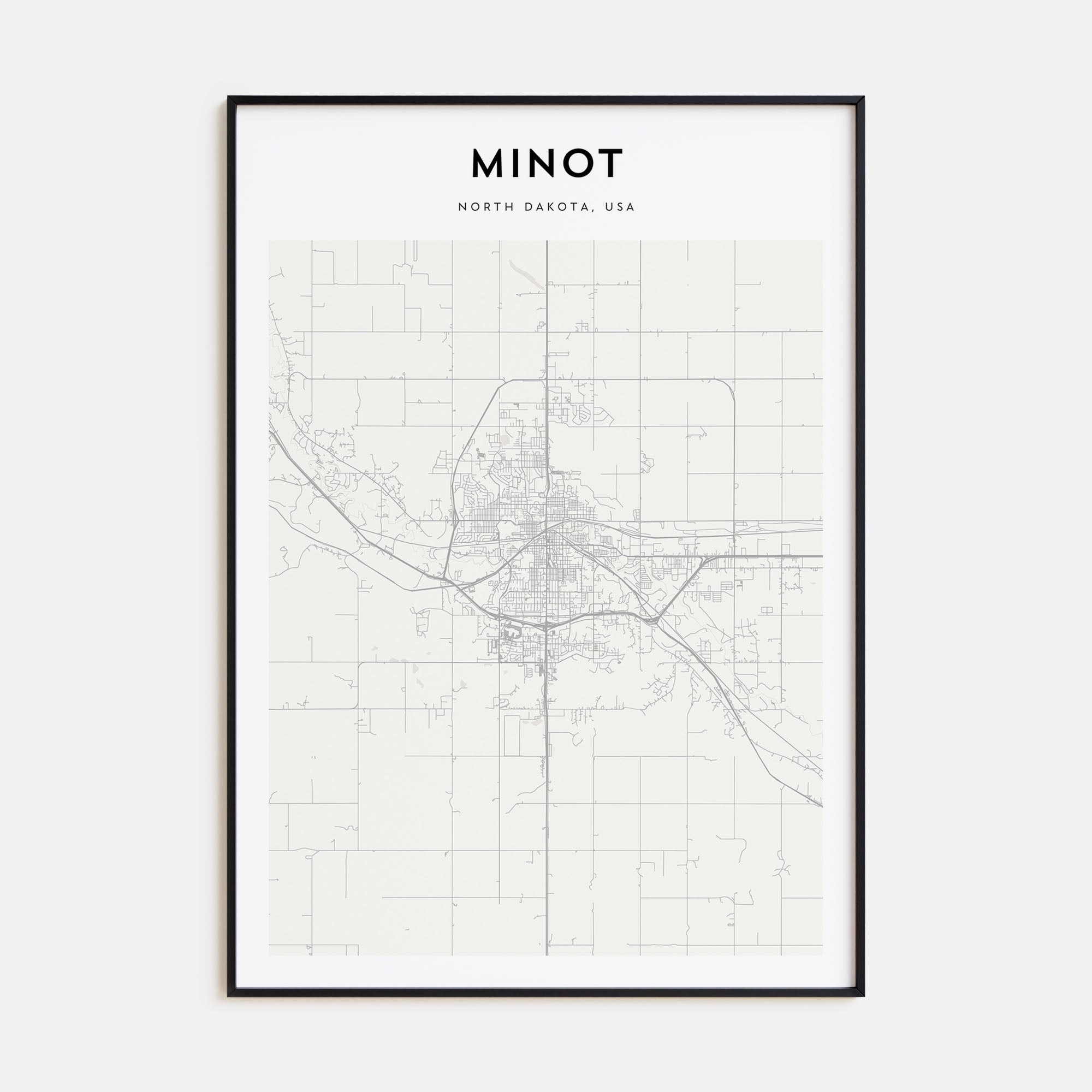 Minot Map Portrait Poster