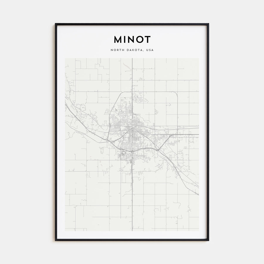 Minot Map Portrait Poster