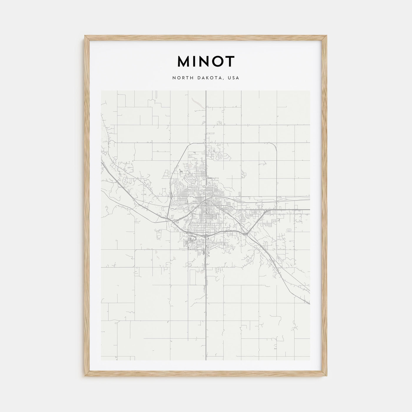 Minot Map Portrait Poster