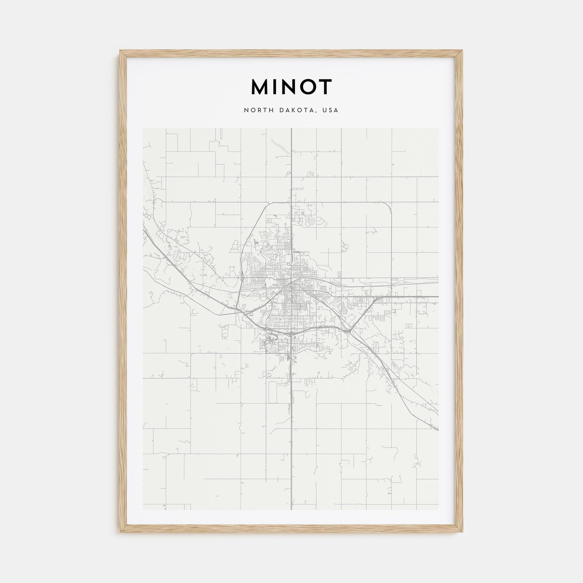 Minot Map Portrait Poster