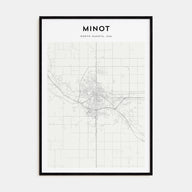 Minot Map Portrait Poster