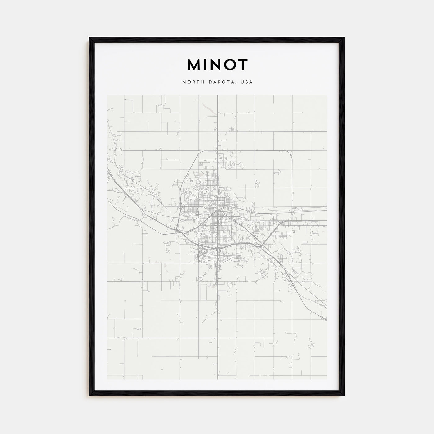 Minot Map Portrait Poster