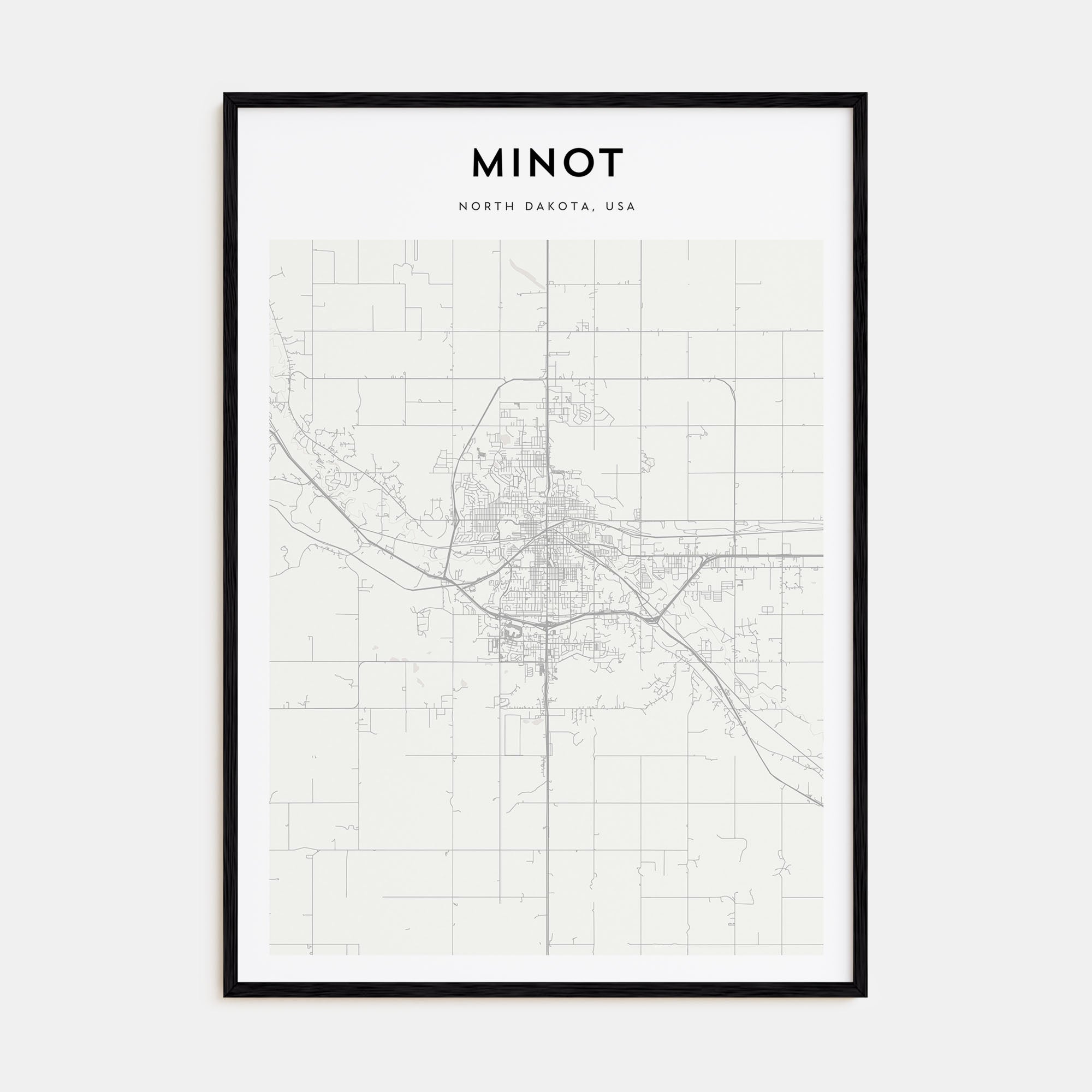 Minot Map Portrait Poster