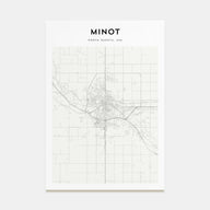 Minot Map Portrait Poster