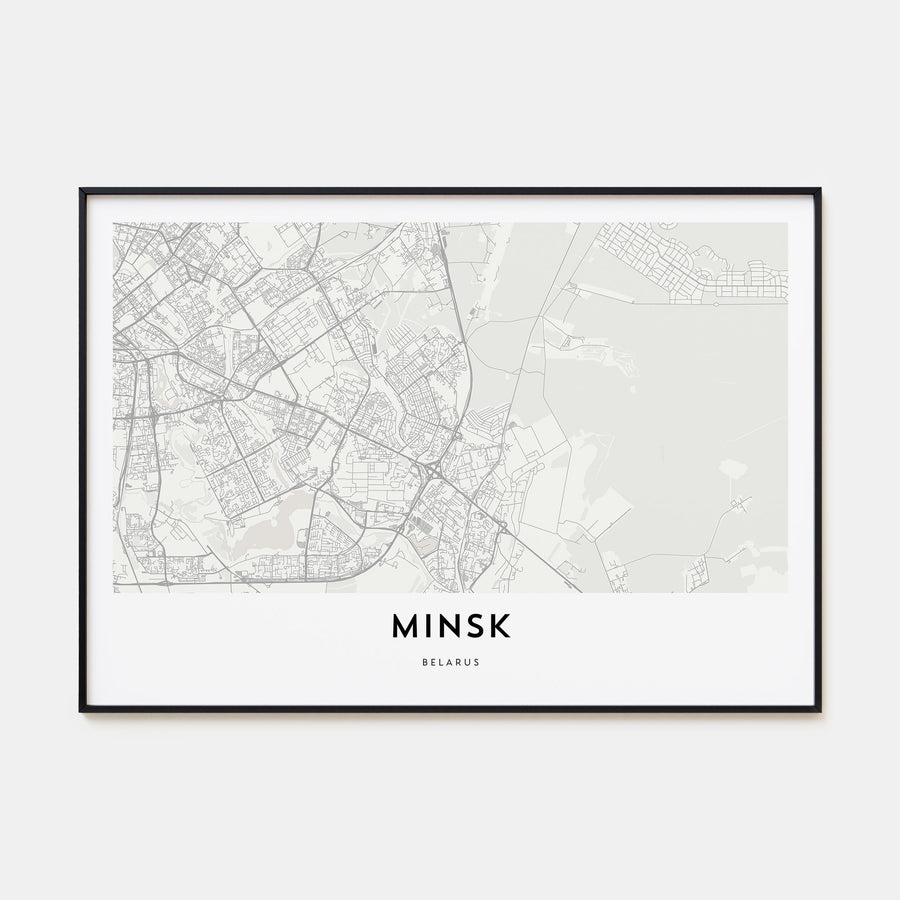 Minsk Map Landscape Poster