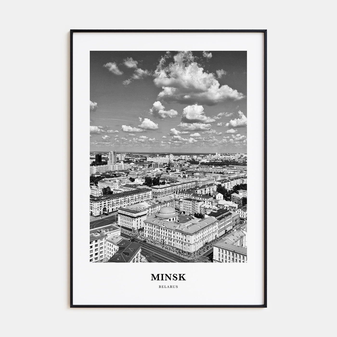 Minsk Portrait B&W Poster