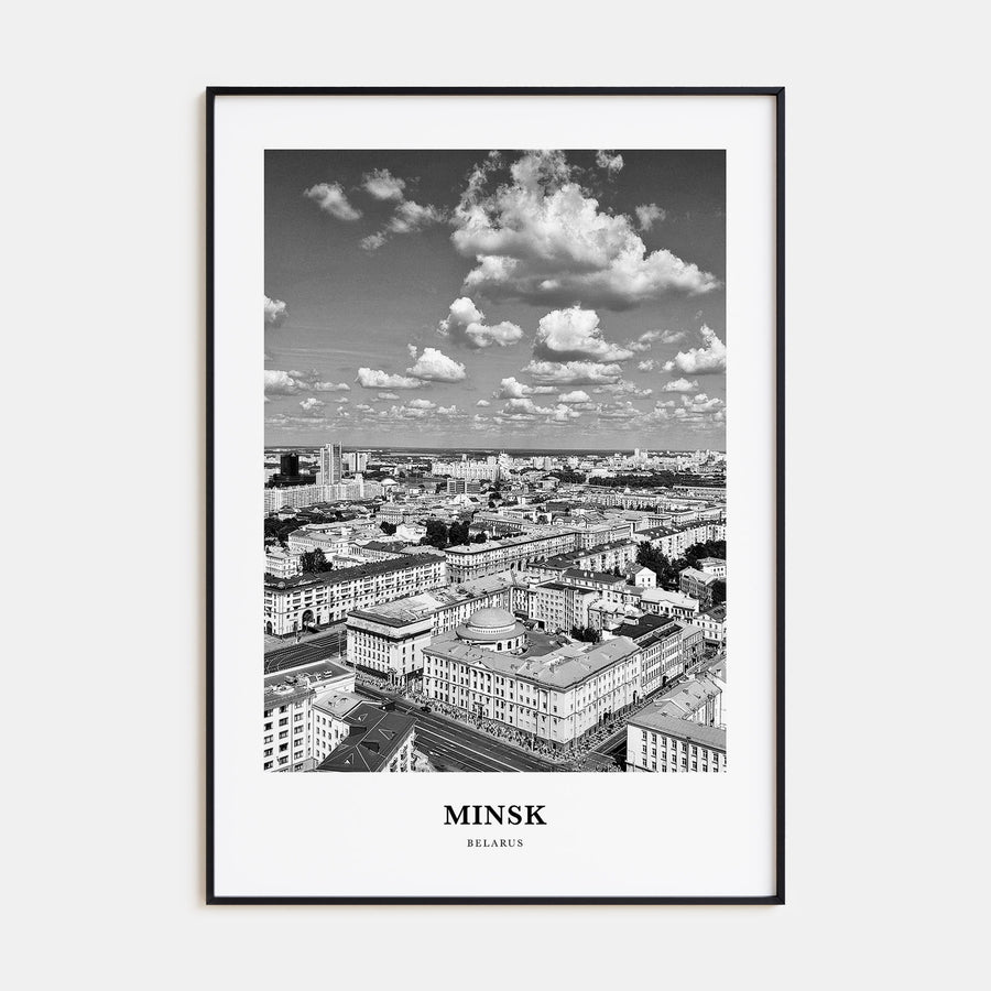Minsk Portrait B&W Poster