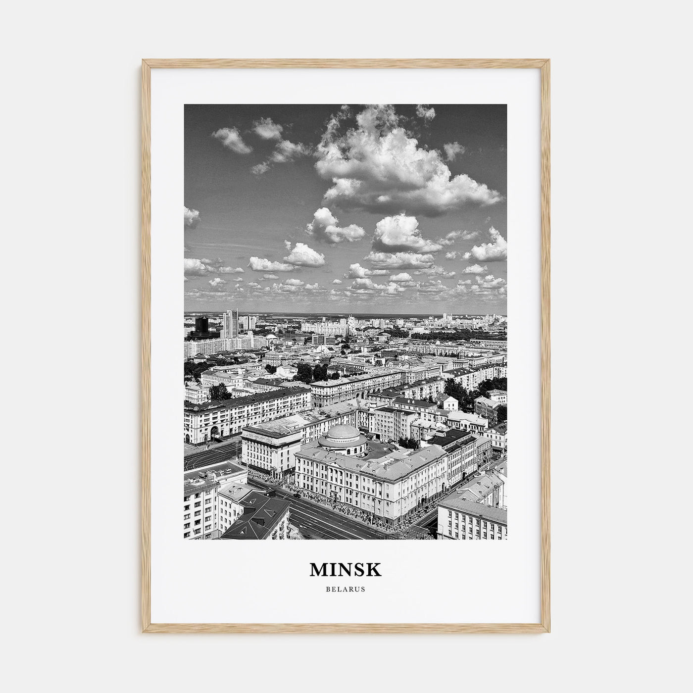Minsk Portrait B&W Poster