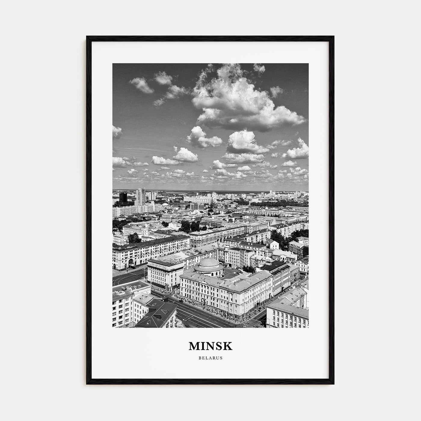 Minsk Portrait B&W Poster