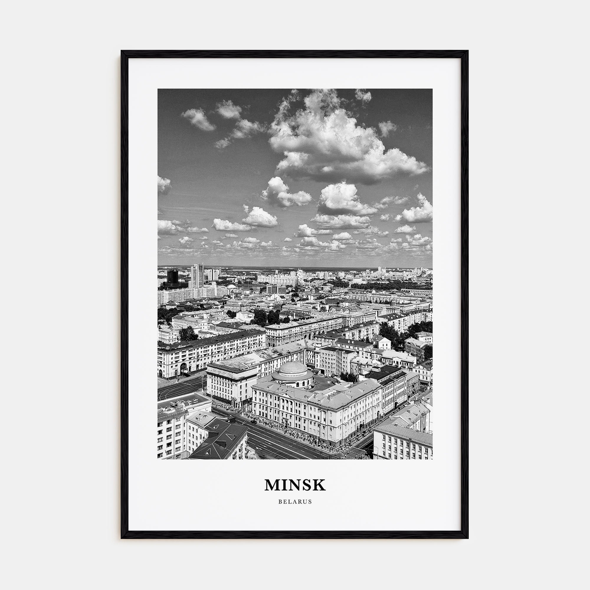 Minsk Portrait B&W Poster