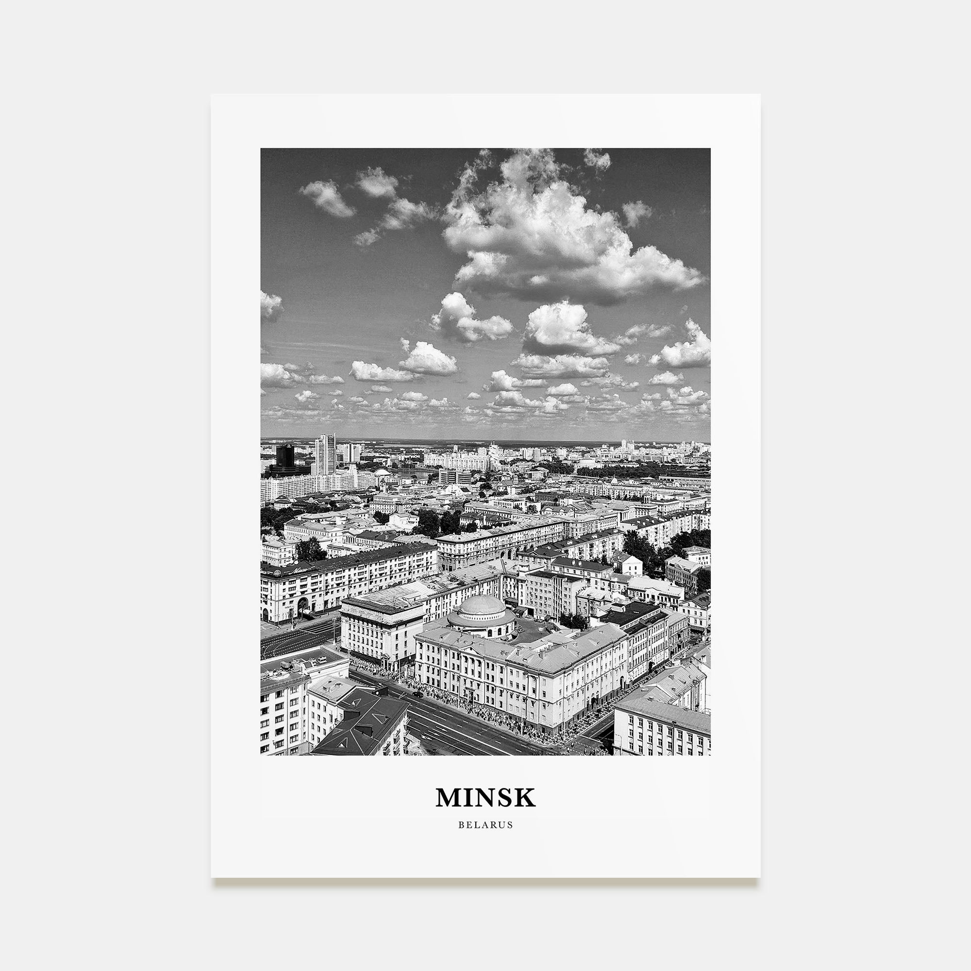 Minsk Portrait B&W Poster