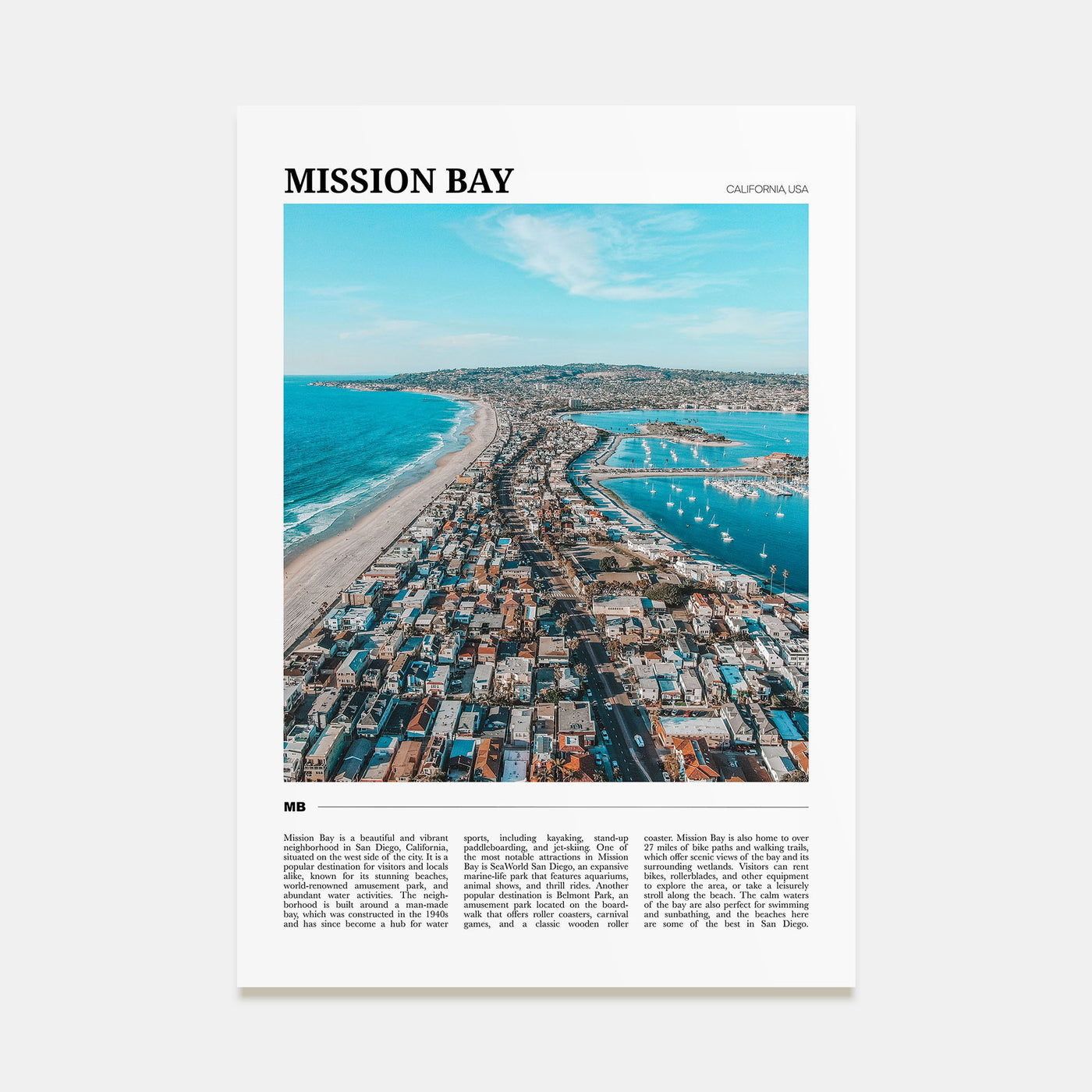 Mission Bay Travel Color Poster