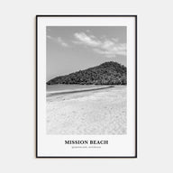 Mission Beach, Queensland Portrait B&W Poster