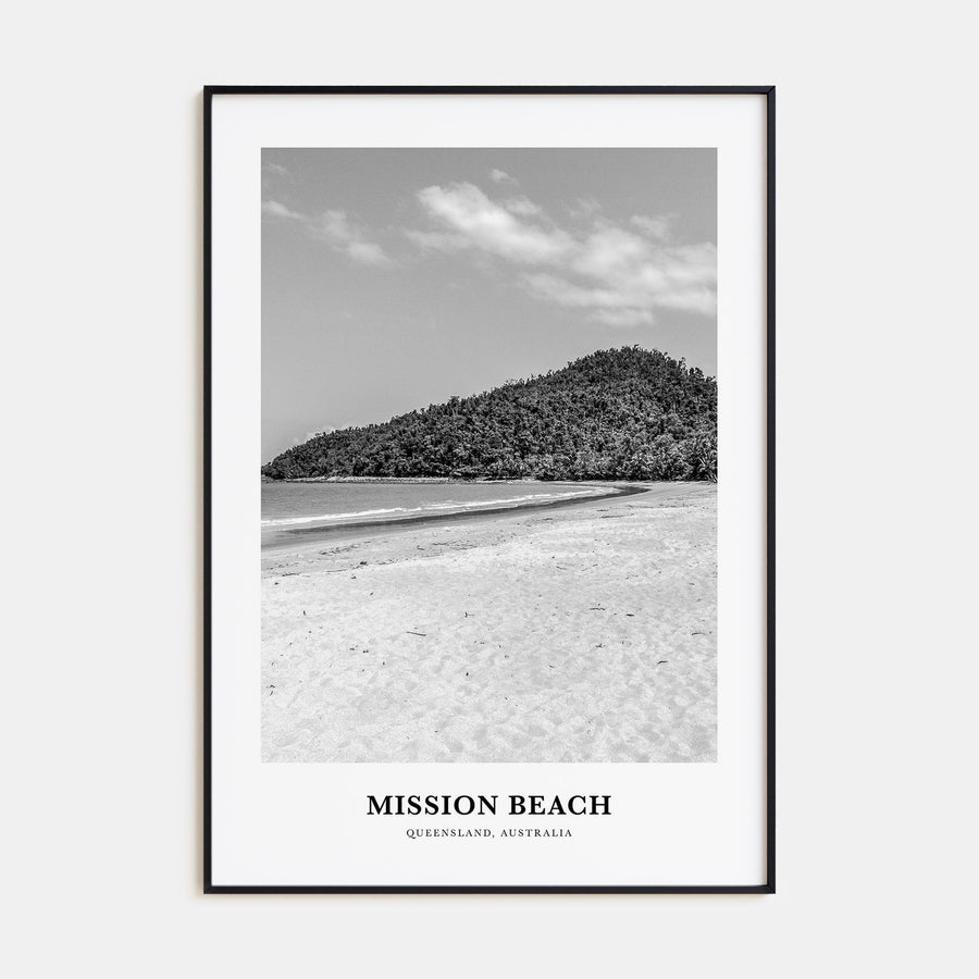 Mission Beach, Queensland Portrait B&W Poster