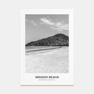 Mission Beach, Queensland Portrait B&W Poster