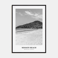 Mission Beach, Queensland Portrait B&W Poster