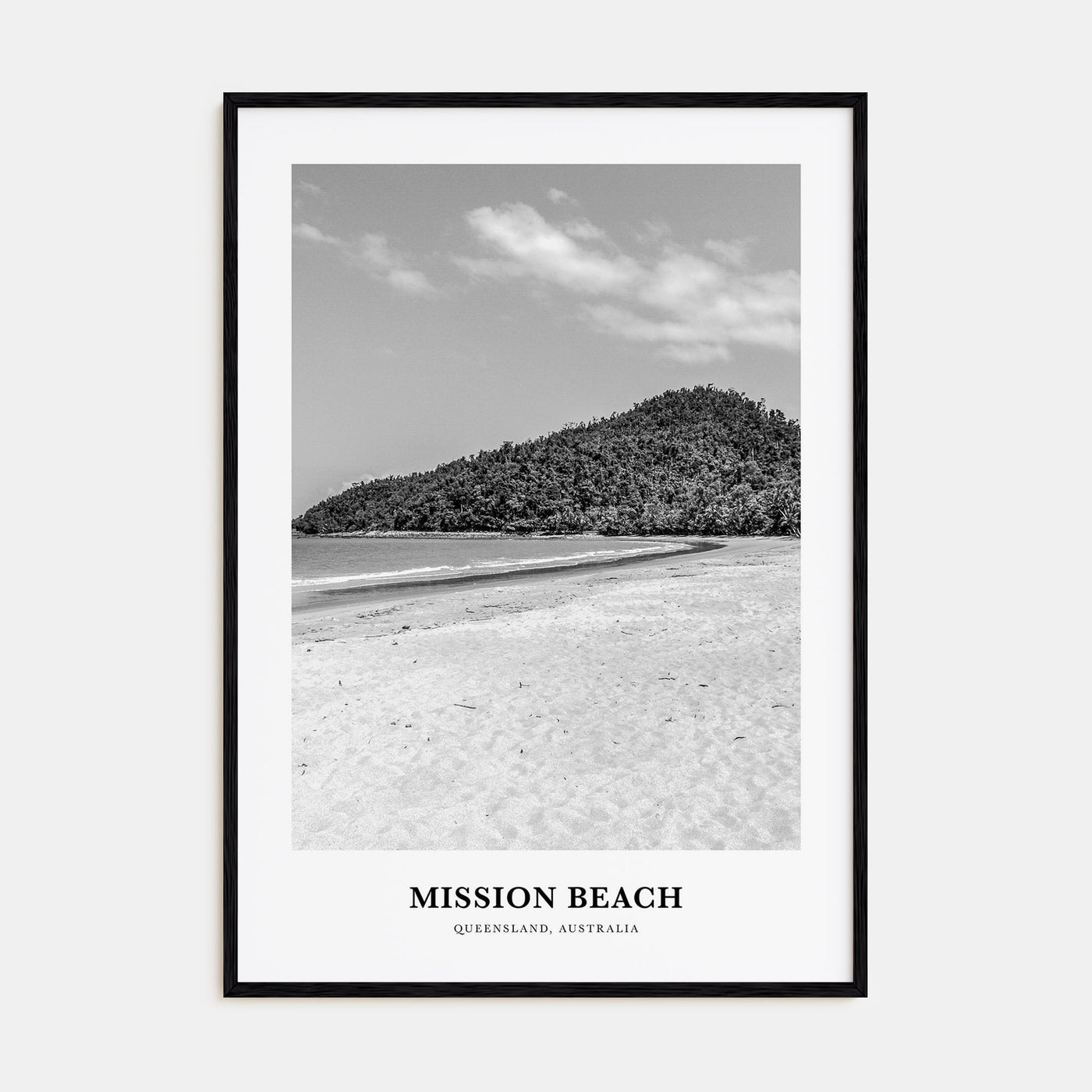 Mission Beach, Queensland Portrait B&W Poster