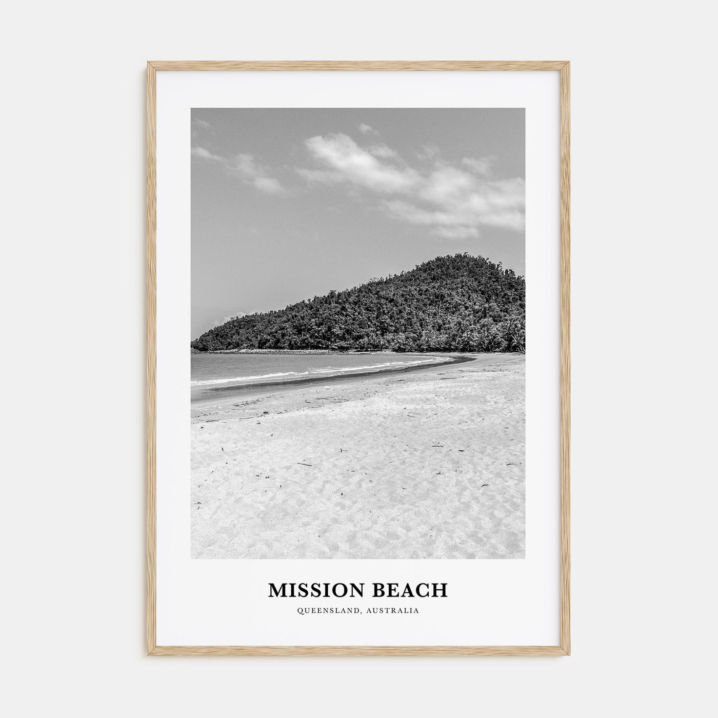 Mission Beach, Queensland Portrait B&W Poster