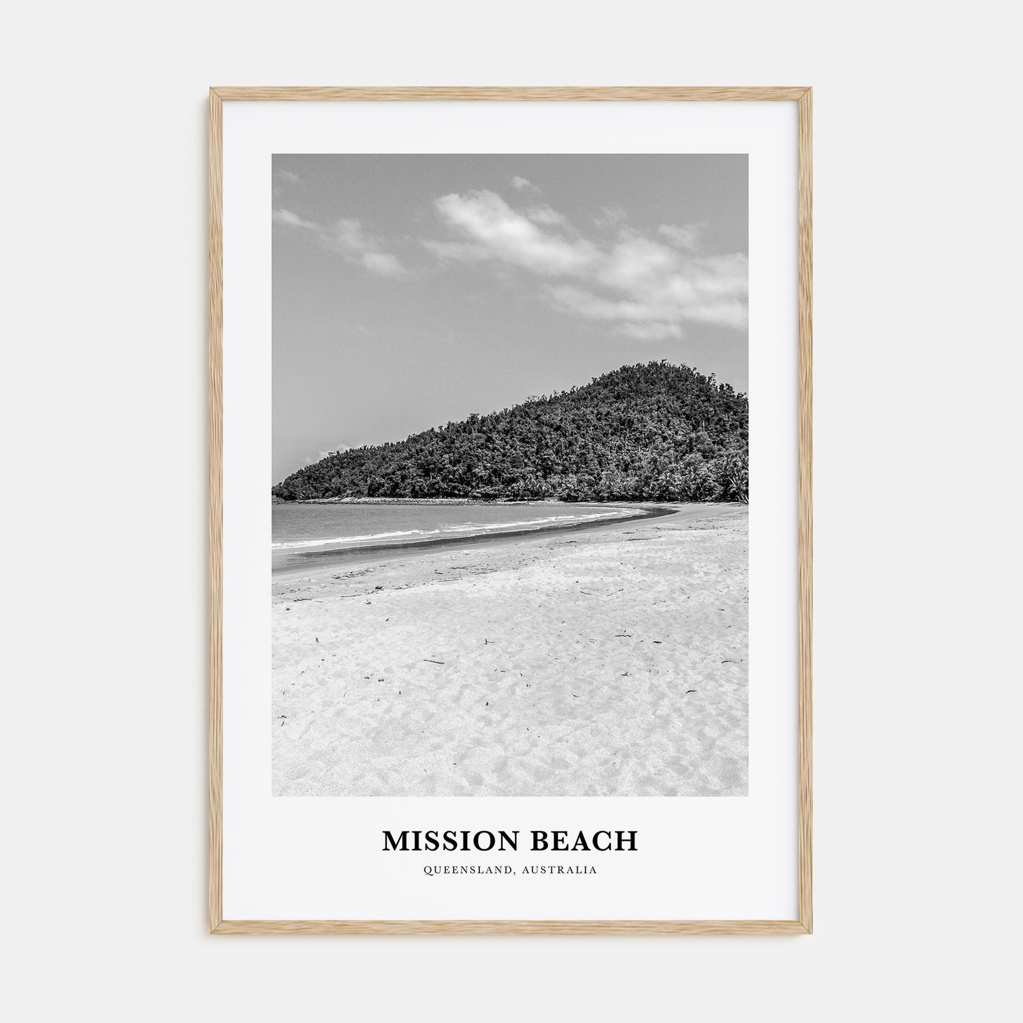 Mission Beach, Queensland Portrait B&W Poster