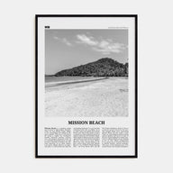 Mission Beach, Queensland Travel B&W Poster