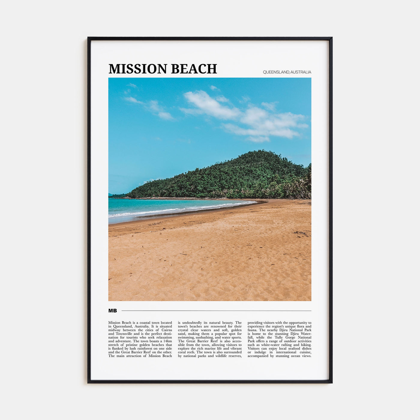 Mission Beach, Queensland Travel Color Poster
