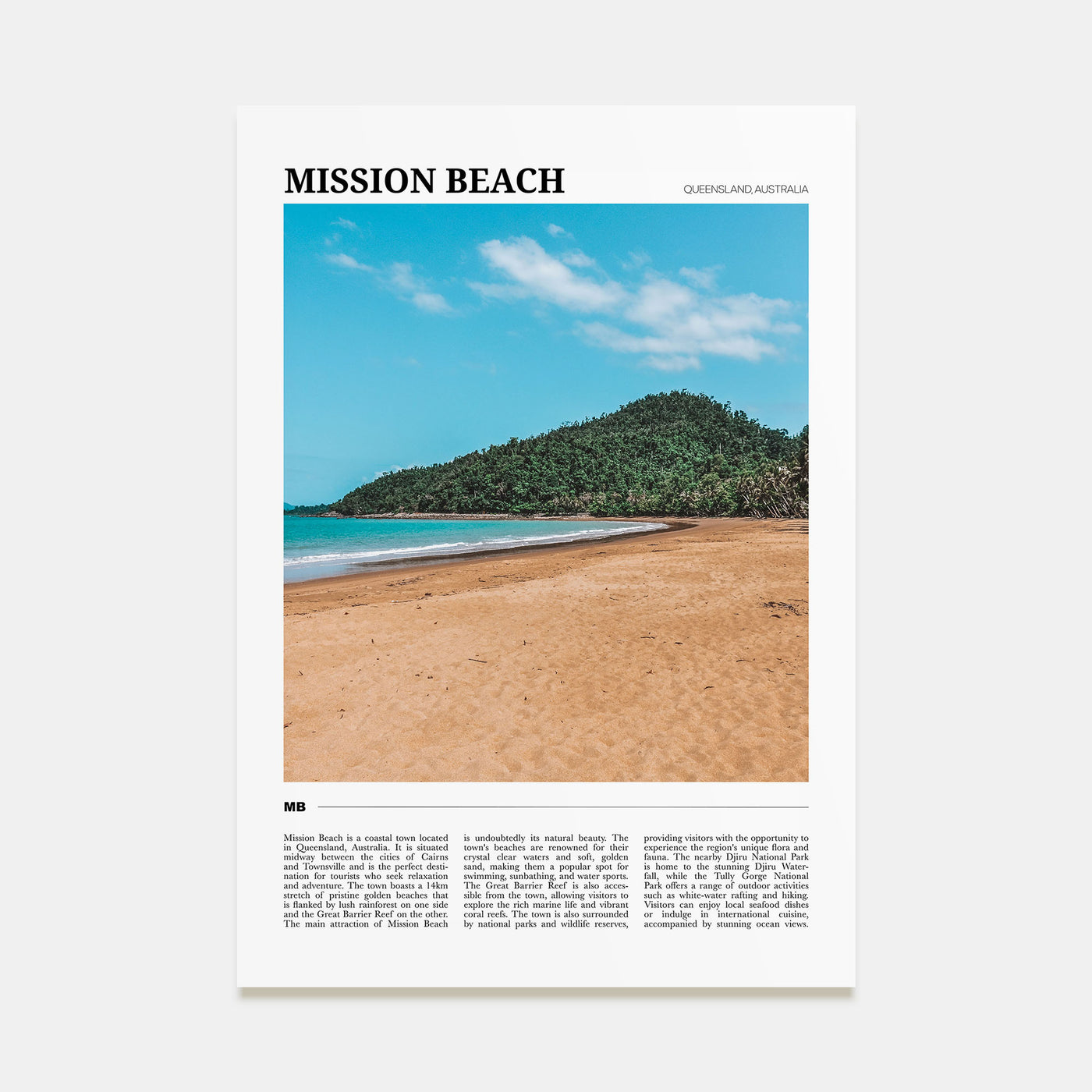Mission Beach, Queensland Travel Color Poster