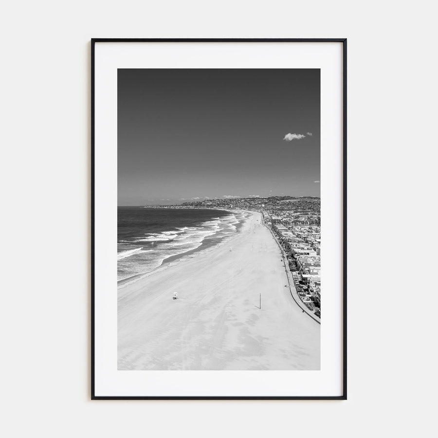 Mission Beach, San Diego Photo B&W Poster