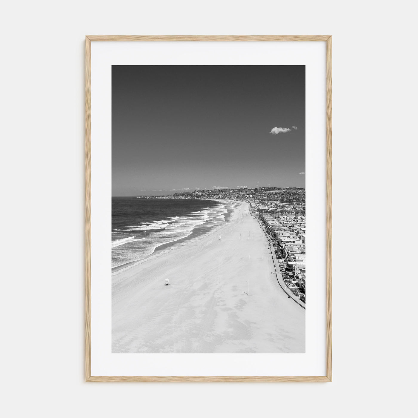 Mission Beach, San Diego Photo B&W Poster