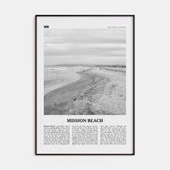 Mission Beach, San Diego Travel B&W No 2 Poster