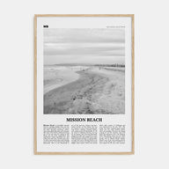 Mission Beach, San Diego Travel B&W No 2 Poster