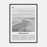 Mission Beach, San Diego Travel B&W No 2 Poster