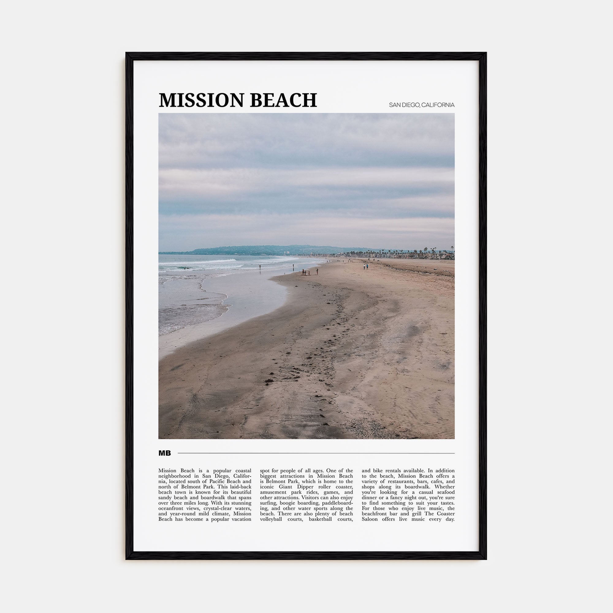 Mission Beach, San Diego Travel Color No 1 Poster